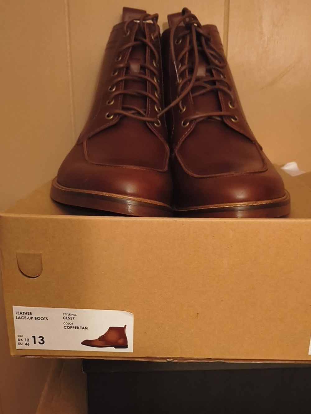 J. Crew Factory Copper Tan Leather Chukka Boots Size 13 D.